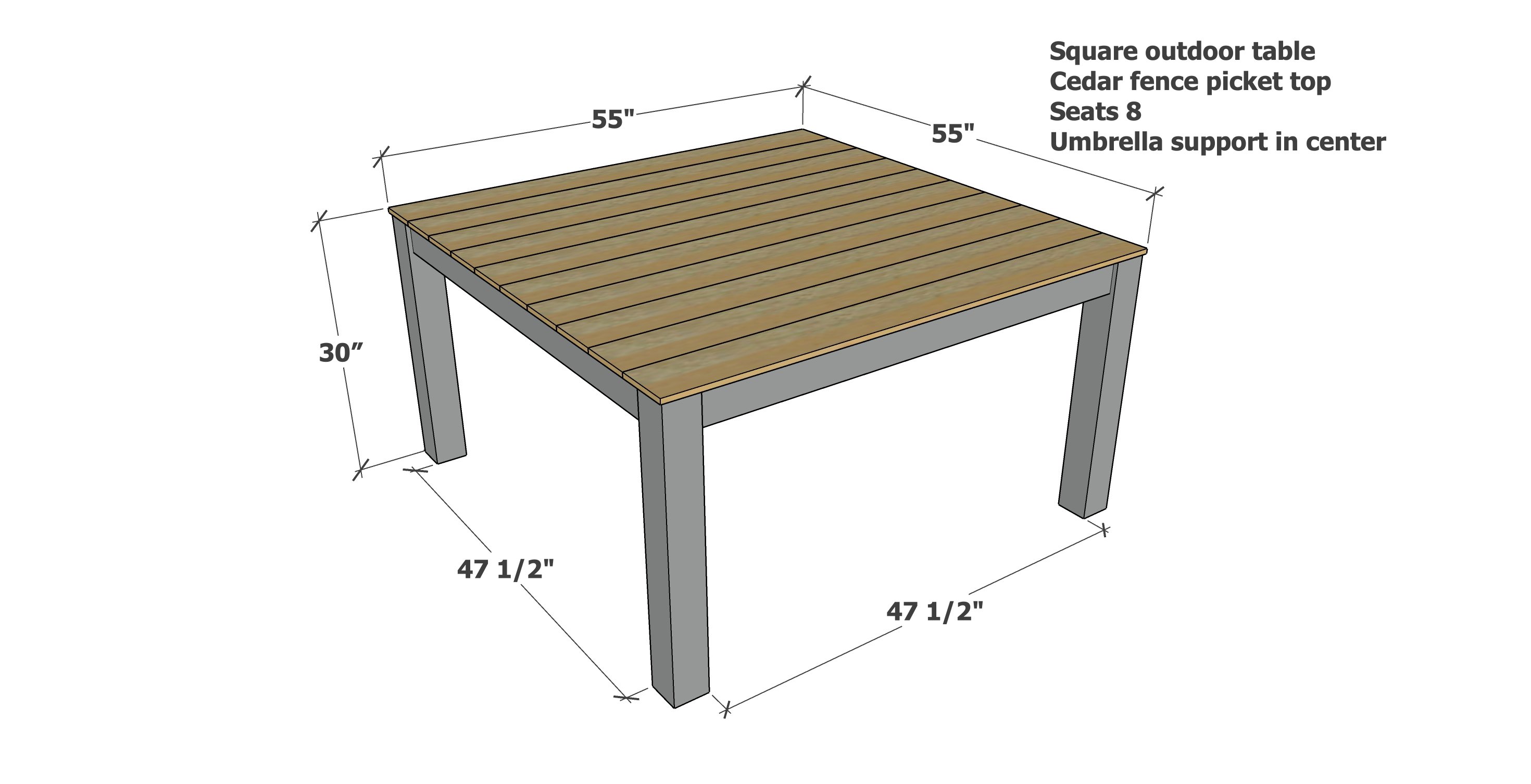 Square patio deals tables for 8